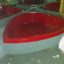 One of the many heart-shaped tubs